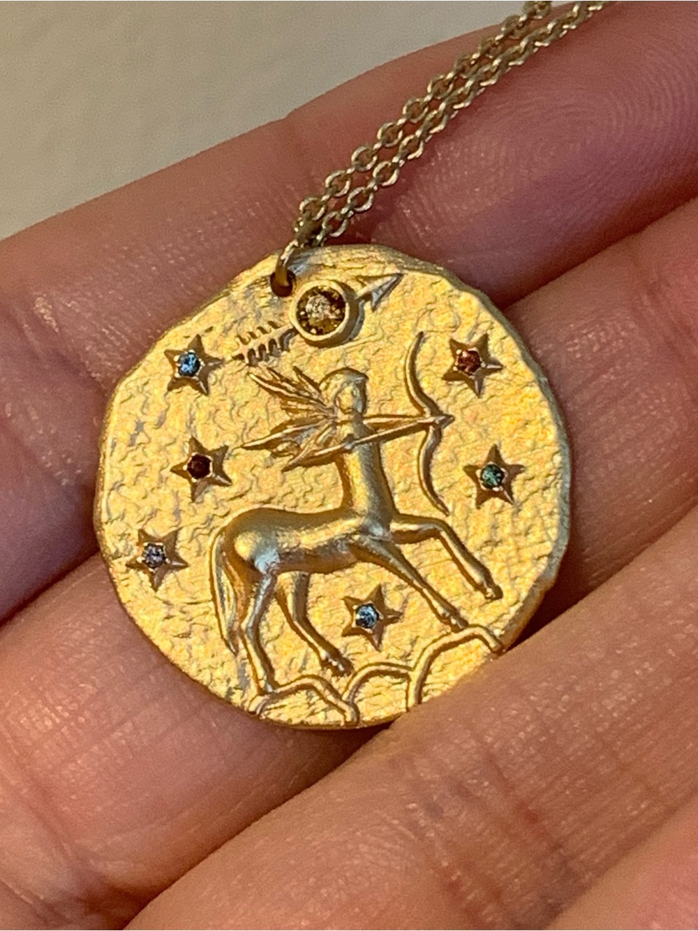 Maje Gold Zodiac Sagittarius Pendant Necklace - Women Jewelry